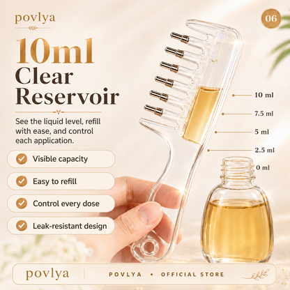 💧 Scalp Serum Applicator Comb – Refillable Oil Applicator