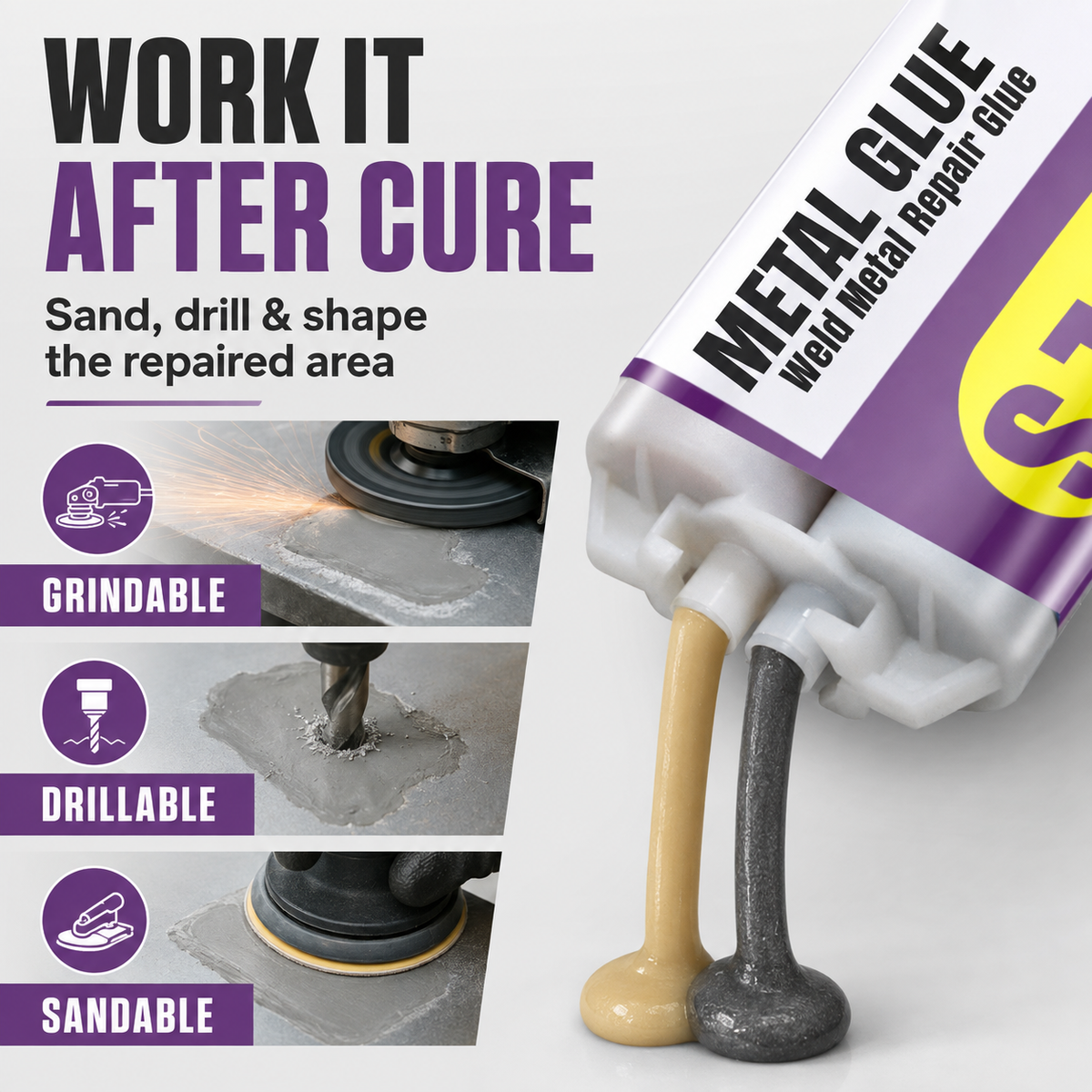 🔧 Metal Repair Epoxy Adhesive for Pipes, Cracks & Damaged Surfaces