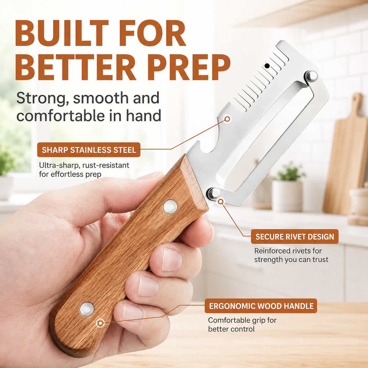 🔪3-in-1 Stainless Steel Vegetable Peeler, Julienne Cutter and Bottle Opener✨