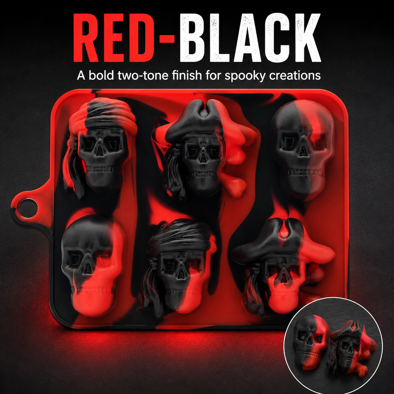 💀 3D Skull Silicone Ice Cube Tray with Lid for Whiskey & Halloween Drinks 🎃