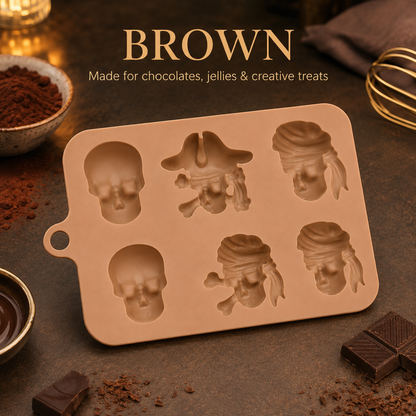💀 3D Skull Silicone Ice Cube Tray with Lid for Whiskey & Halloween Drinks 🎃