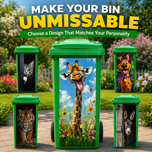 🐴3PCS Funny Horse and Donkey Wheelie Bin Stickers for Outdoor Décor