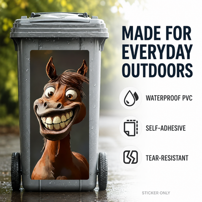 🐴3PCS Funny Horse and Donkey Wheelie Bin Stickers for Outdoor Décor