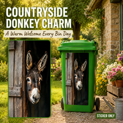 🐴3PCS Funny Horse and Donkey Wheelie Bin Stickers for Outdoor Décor