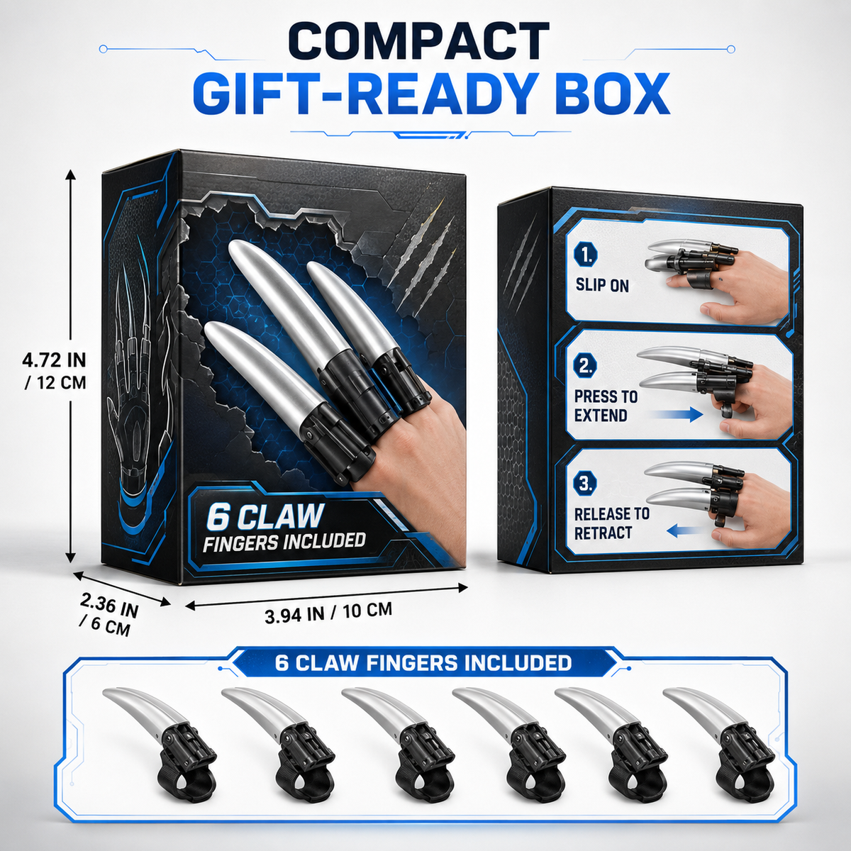 🐺 Retractable Mechanical Wolf Claw Finger Fidget Toy