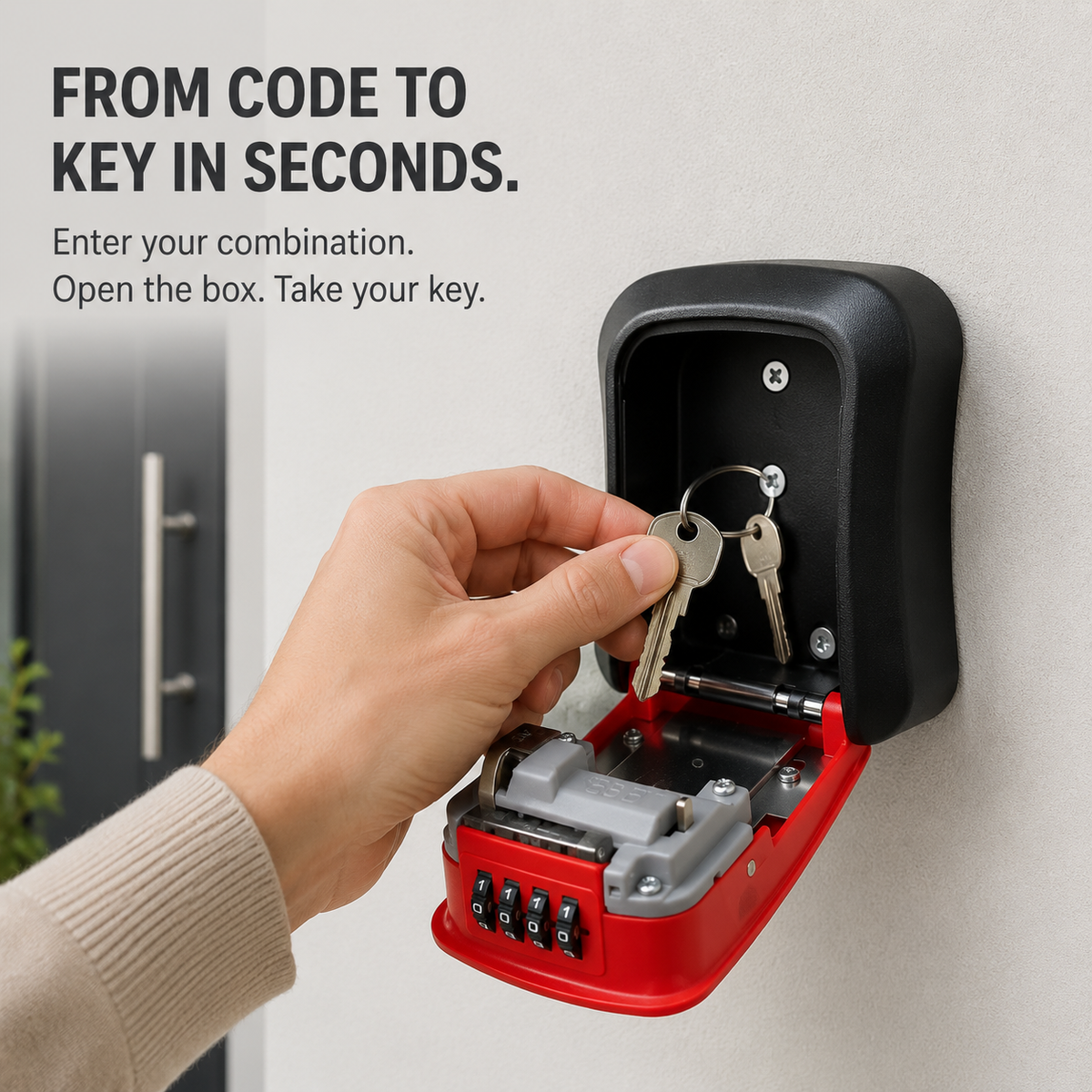 🔐 Heavy-Duty Wall-Mounted Key Lock Box – 4-Digit Weatherproof Key Vault ✨