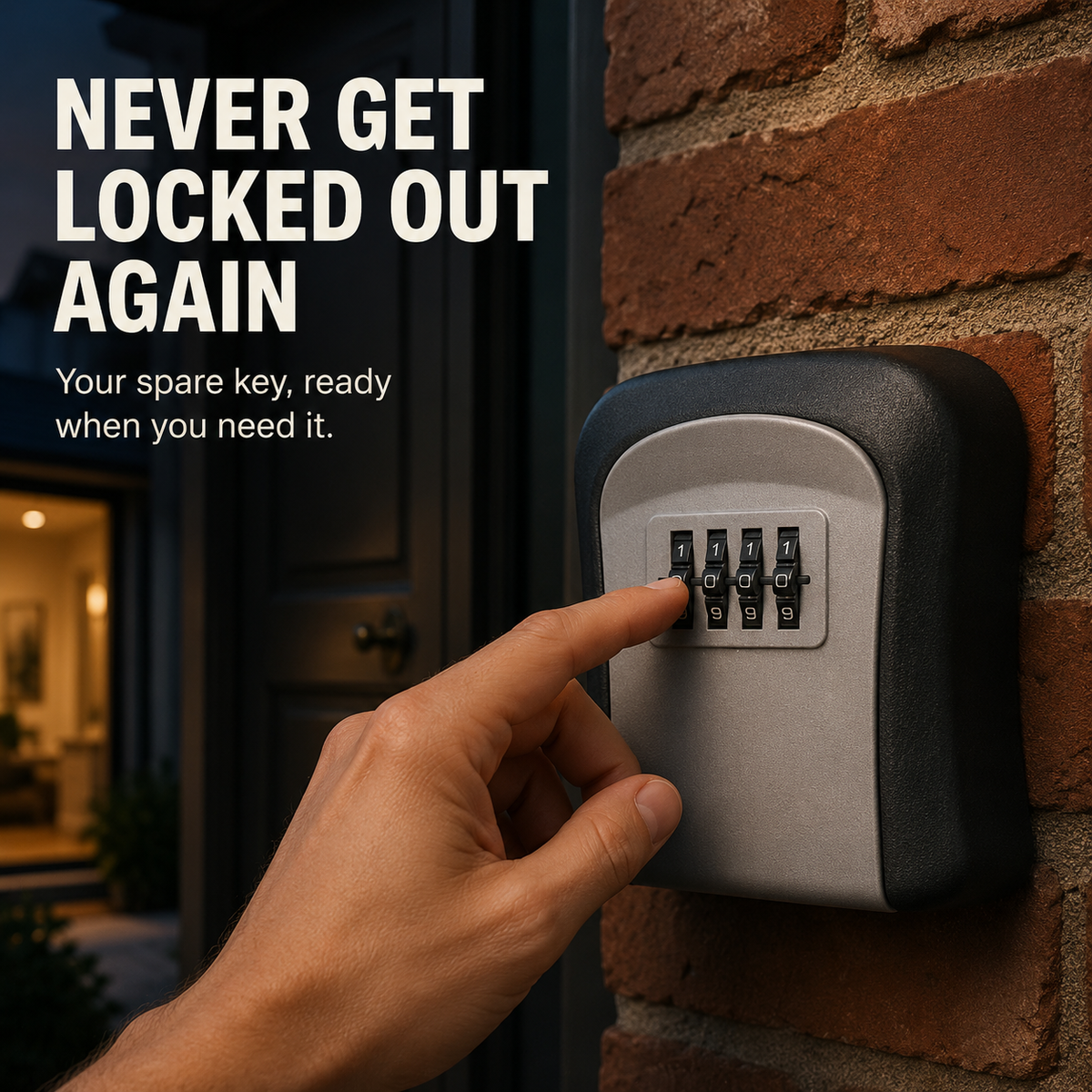 🔐 Heavy-Duty Wall-Mounted Key Lock Box – 4-Digit Weatherproof Key Vault ✨