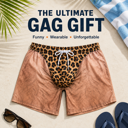 😂 Novelty Prank Swim Trunks – Funny Quick-Dry Beach Shorts