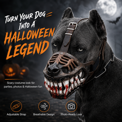 🐺 Halloween Monster Dog Costume Muzzle – Scary Latex Pet Party Accessory