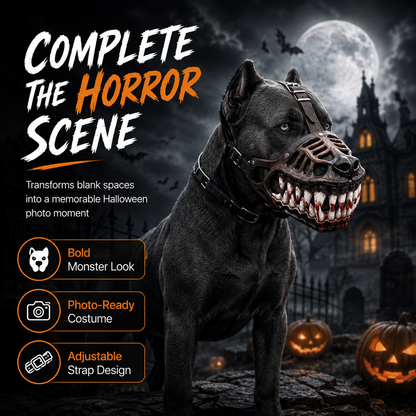🐺 Halloween Monster Dog Costume Muzzle – Scary Latex Pet Party Accessory
