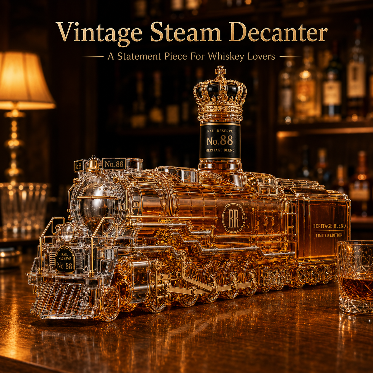 🚂 Vintage Steam Locomotive Decanter – 750ml Collectible Bar Display Bottle