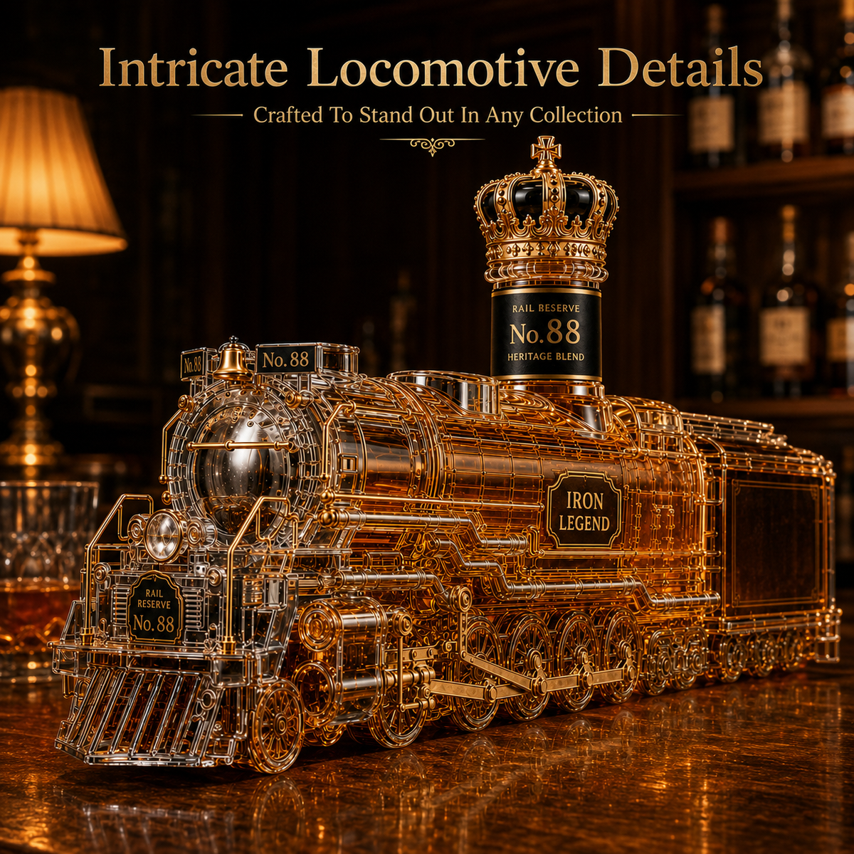 🚂 Vintage Steam Locomotive Decanter – 750ml Collectible Bar Display Bottle
