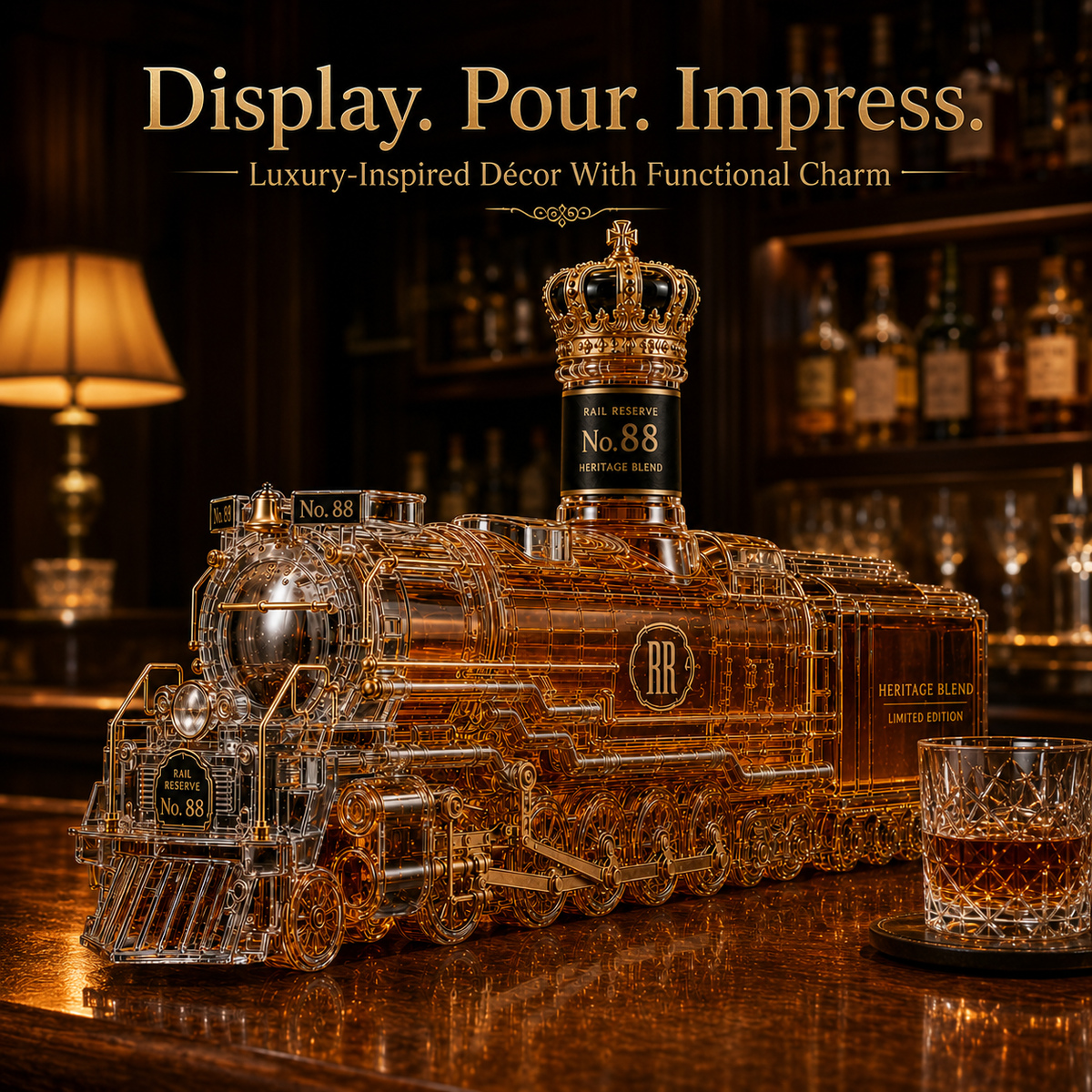 🚂 Vintage Steam Locomotive Decanter – 750ml Collectible Bar Display Bottle