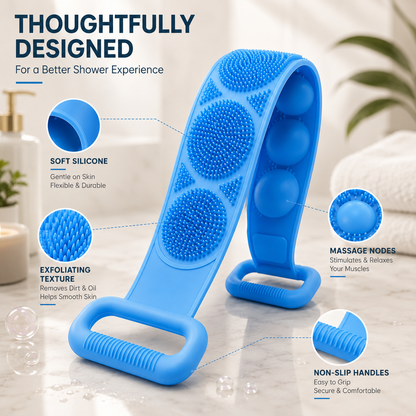 🔥49% OFF🌈 4-Pack Silicone Back Scrubber Set