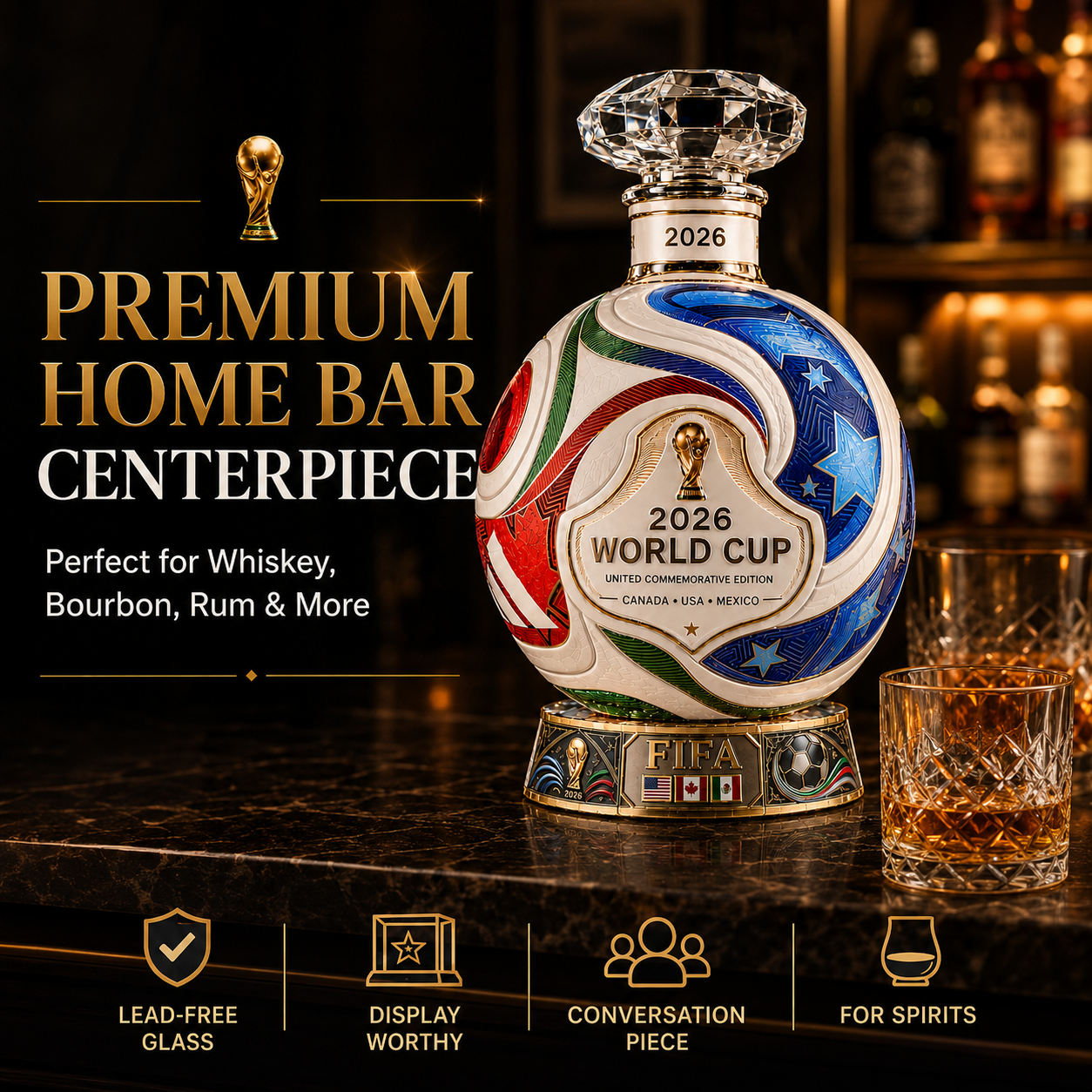 ⚽ Own the Glory: 2026 Match Ball Decanter – Heritage Edition