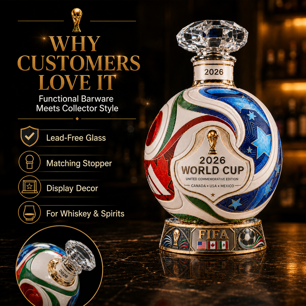⚽ Own the Glory: 2026 Match Ball Decanter – Heritage Edition