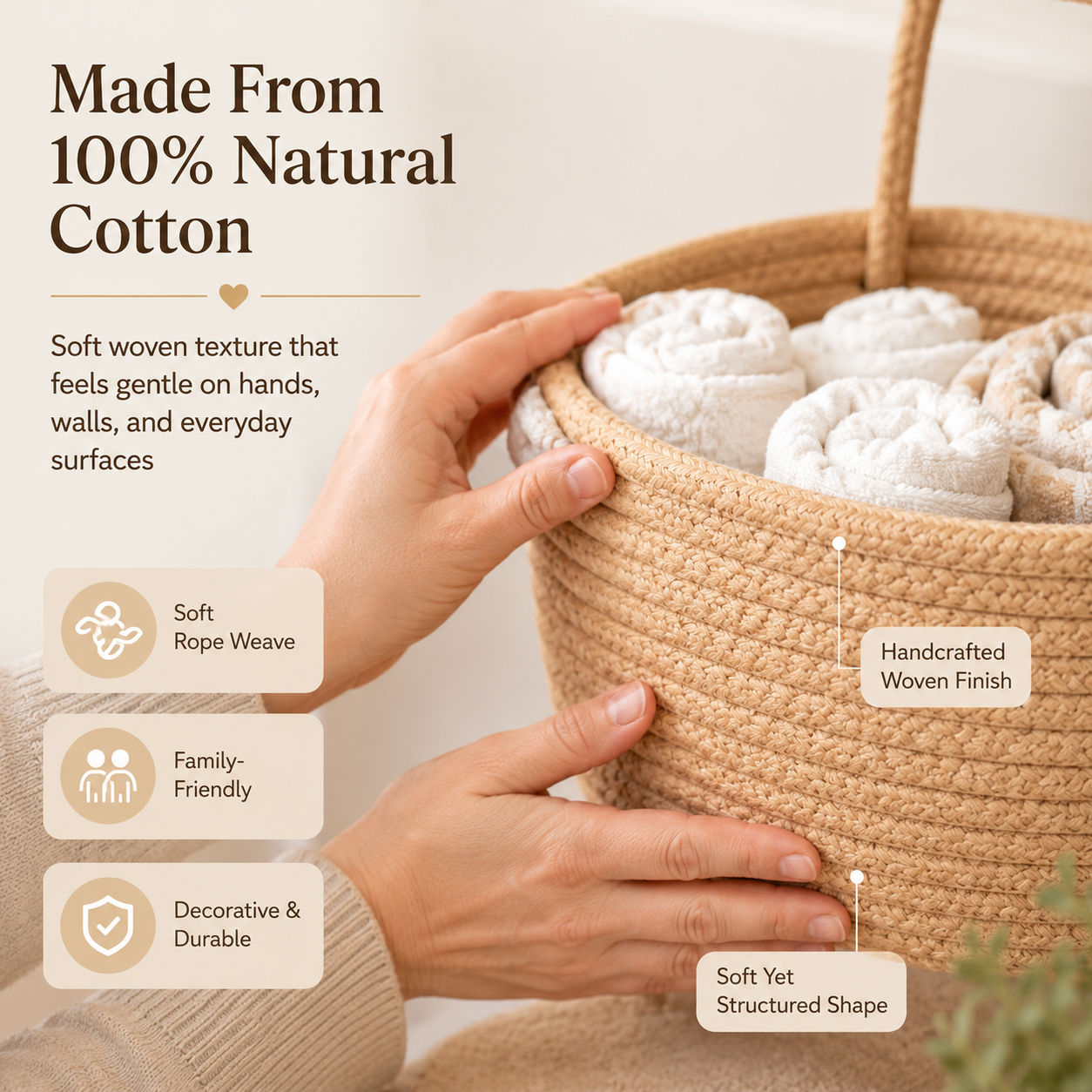 🔥 Woven Cotton Hanging Storage Baskets – A Beautiful Space-Saving Organizer For Every Room 🧺