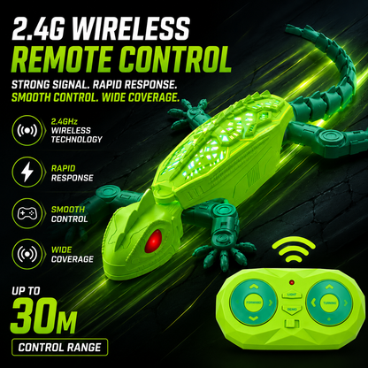 🦎 Gecko Rush Wall Climbing RC Toy | 2.4G Remote Control LED Lizard