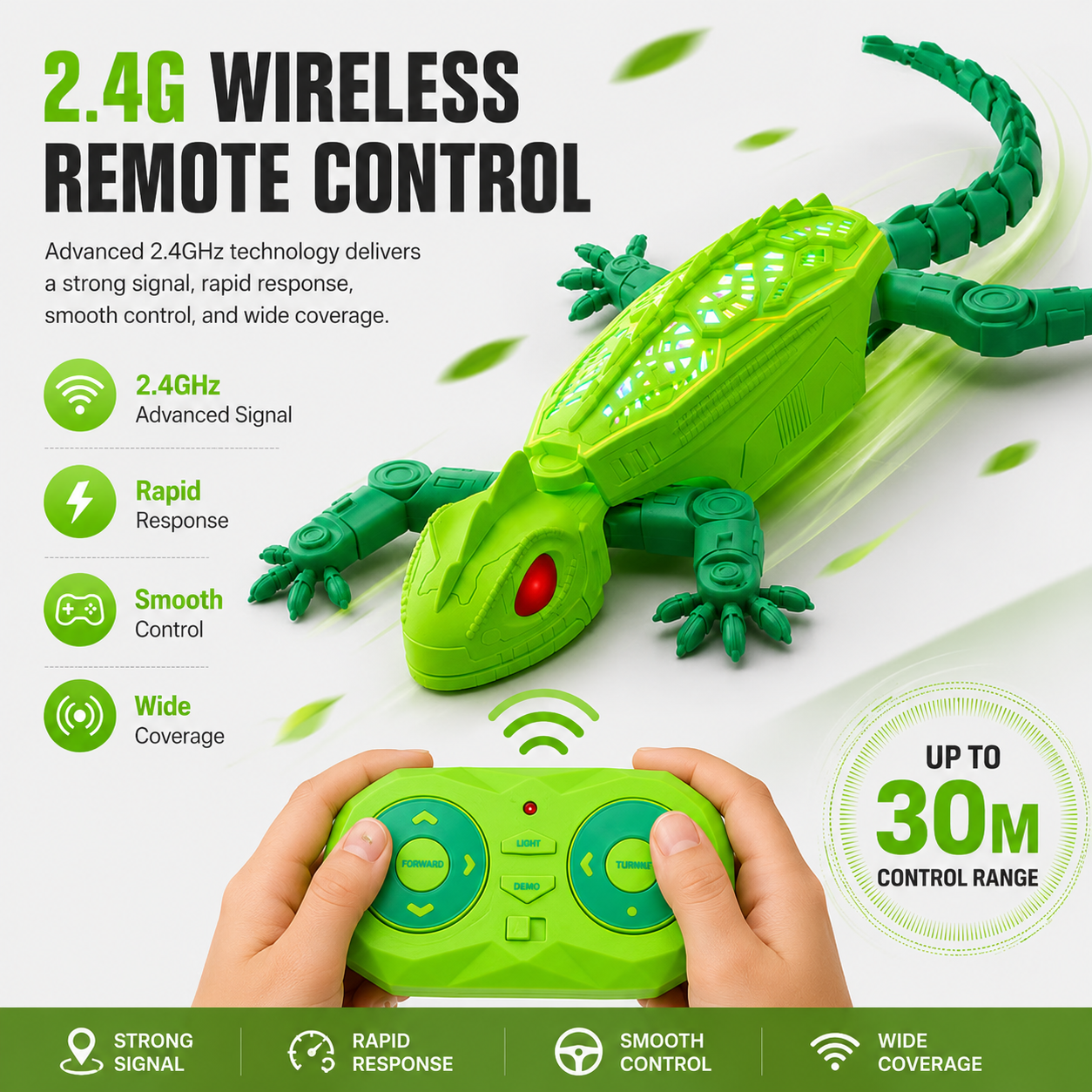 🦎 Gecko Rush Wall Climbing RC Toy | 2.4G Remote Control LED Lizard
