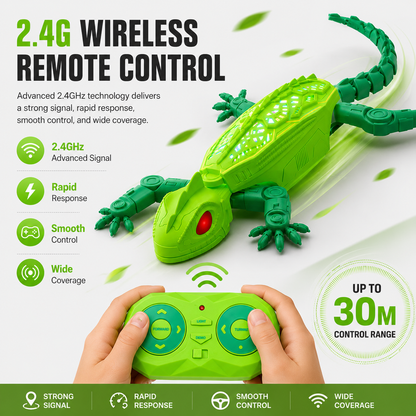 🦎 Gecko Rush Wall Climbing RC Toy | 2.4G Remote Control LED Lizard