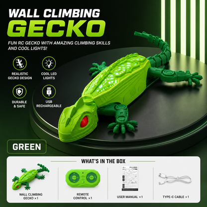 🦎 Gecko Rush Wall Climbing RC Toy | 2.4G Remote Control LED Lizard