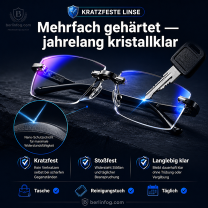 Rahmenlose, ultraleichte Lesebrille mit Diamantschliff