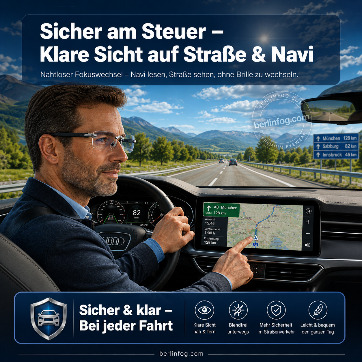 Rahmenlose, ultraleichte Lesebrille mit Diamantschliff