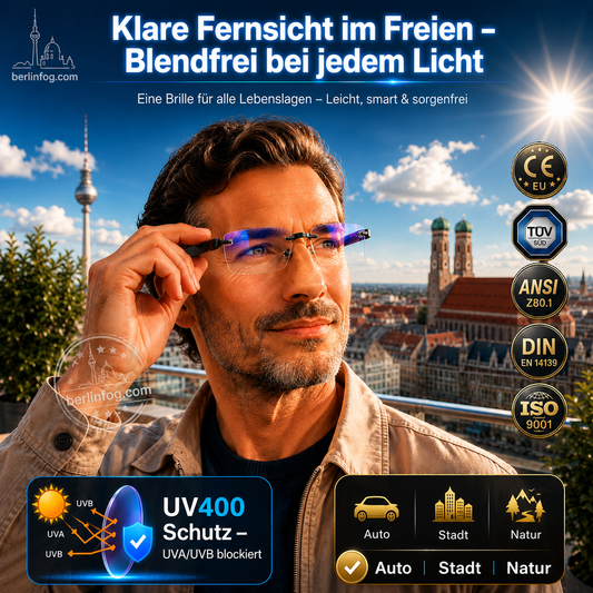 Rahmenlose, ultraleichte Lesebrille mit Diamantschliff