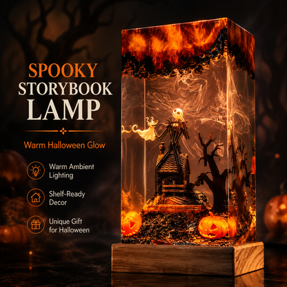 🎃 Glowing Halloween Resin Diorama Lamp – Spooky Gothic Night Light 👻
