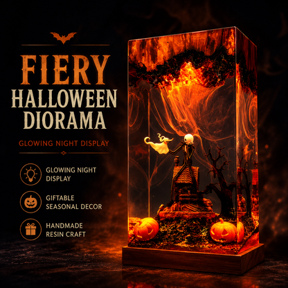 🎃 Glowing Halloween Resin Diorama Lamp – Spooky Gothic Night Light 👻