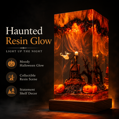 🎃 Glowing Halloween Resin Diorama Lamp – Spooky Gothic Night Light 👻