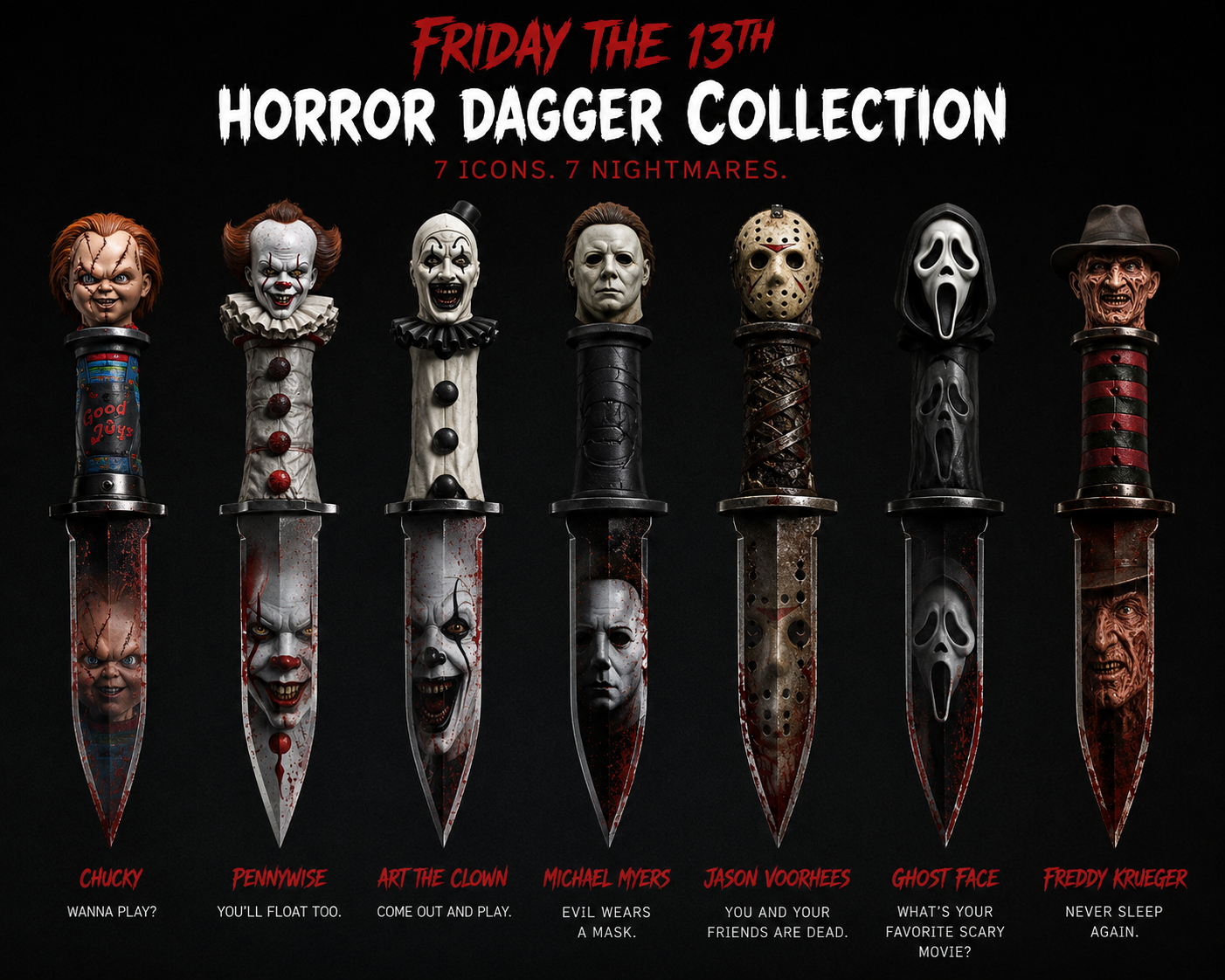 SlasherVault - The Complete Horror Collector's Dagger Set