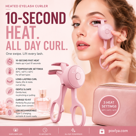 💗 Heated Eyelash Curler – 10-Second Heat, 3 Temp Settings & USB-C Rechargeable ✨