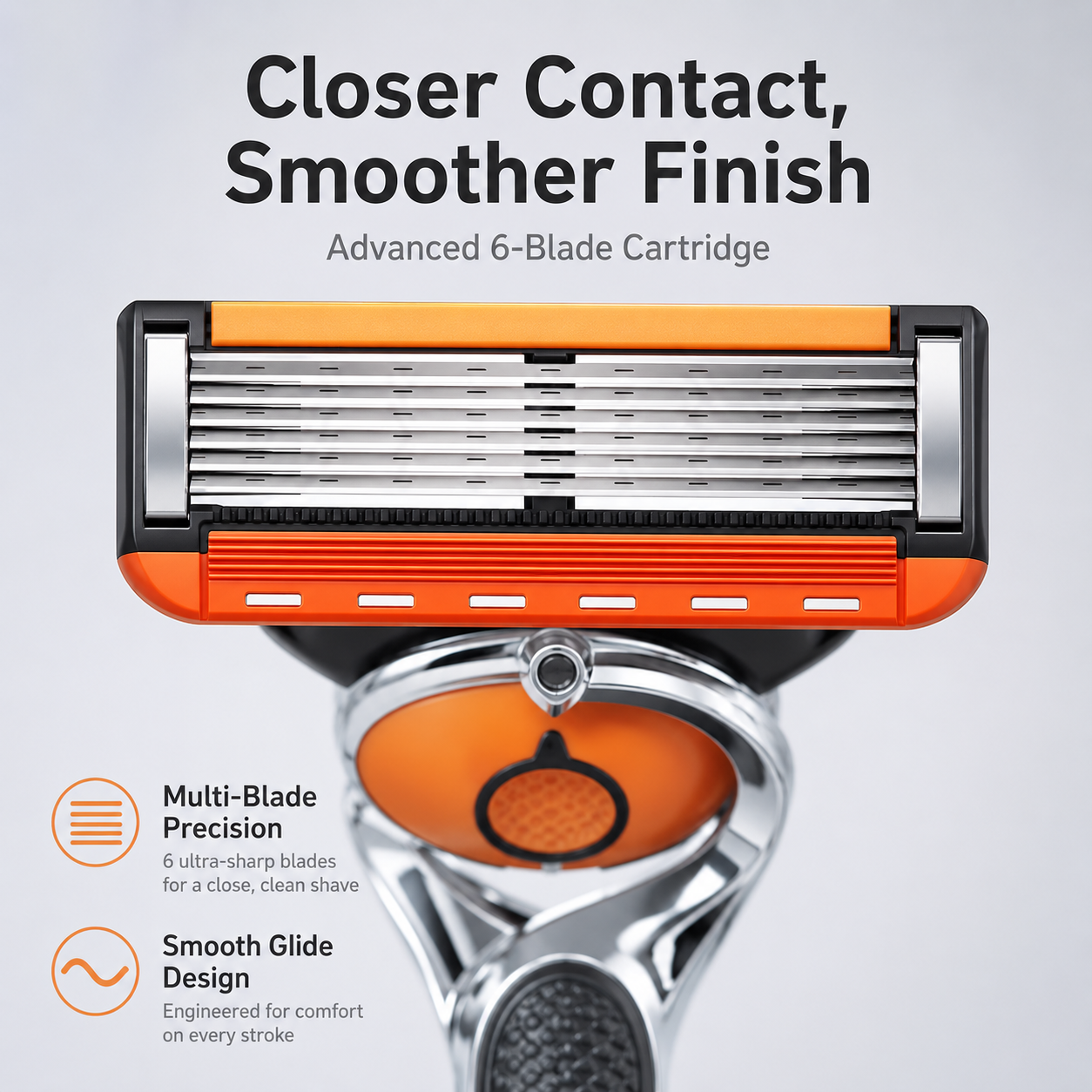 🪒 6-Blade Razor Set – 📦 48 Refills Included – Smooth Glide, Precision Shave for Daily Grooming & Gifting