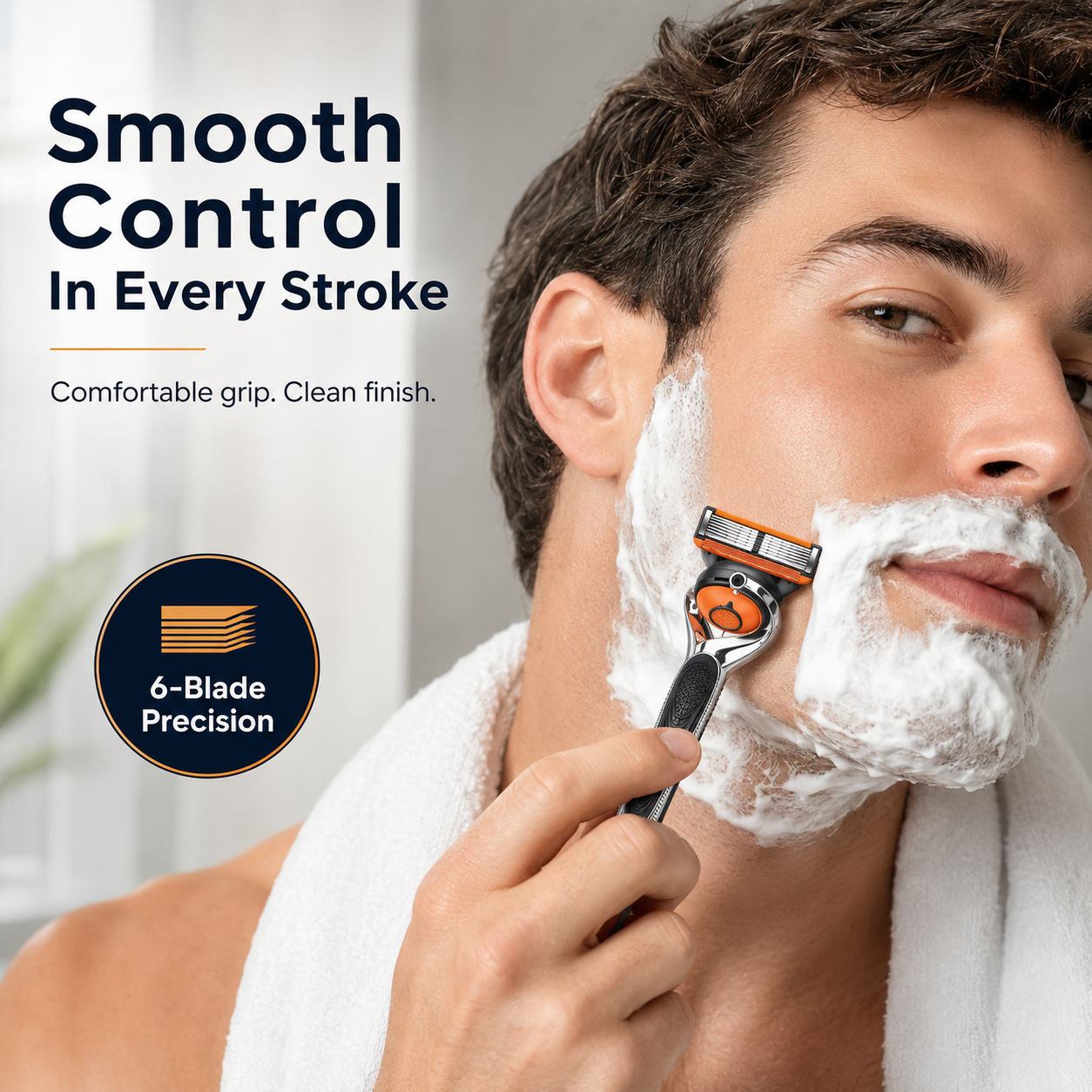 🪒 6-Blade Razor Set – 📦 48 Refills Included – Smooth Glide, Precision Shave for Daily Grooming & Gifting