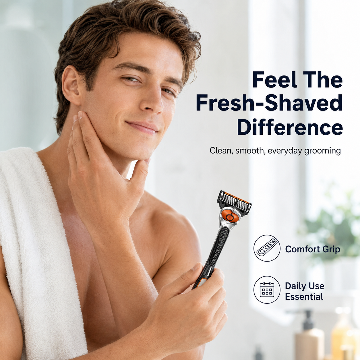 🪒 6-Blade Razor Set – 📦 48 Refills Included – Smooth Glide, Precision Shave for Daily Grooming & Gifting
