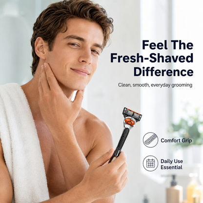 🪒 6-Blade Razor Set – 📦 48 Refills Included – Smooth Glide, Precision Shave for Daily Grooming & Gifting