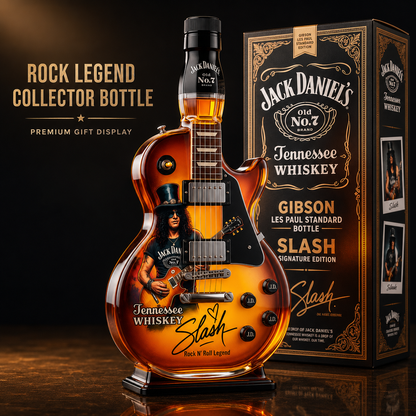 🎸 Electric Guitar Whiskey Bottle – 🥃 Amber Glass Display – Rock-Inspired Home Bar Decor & Gift