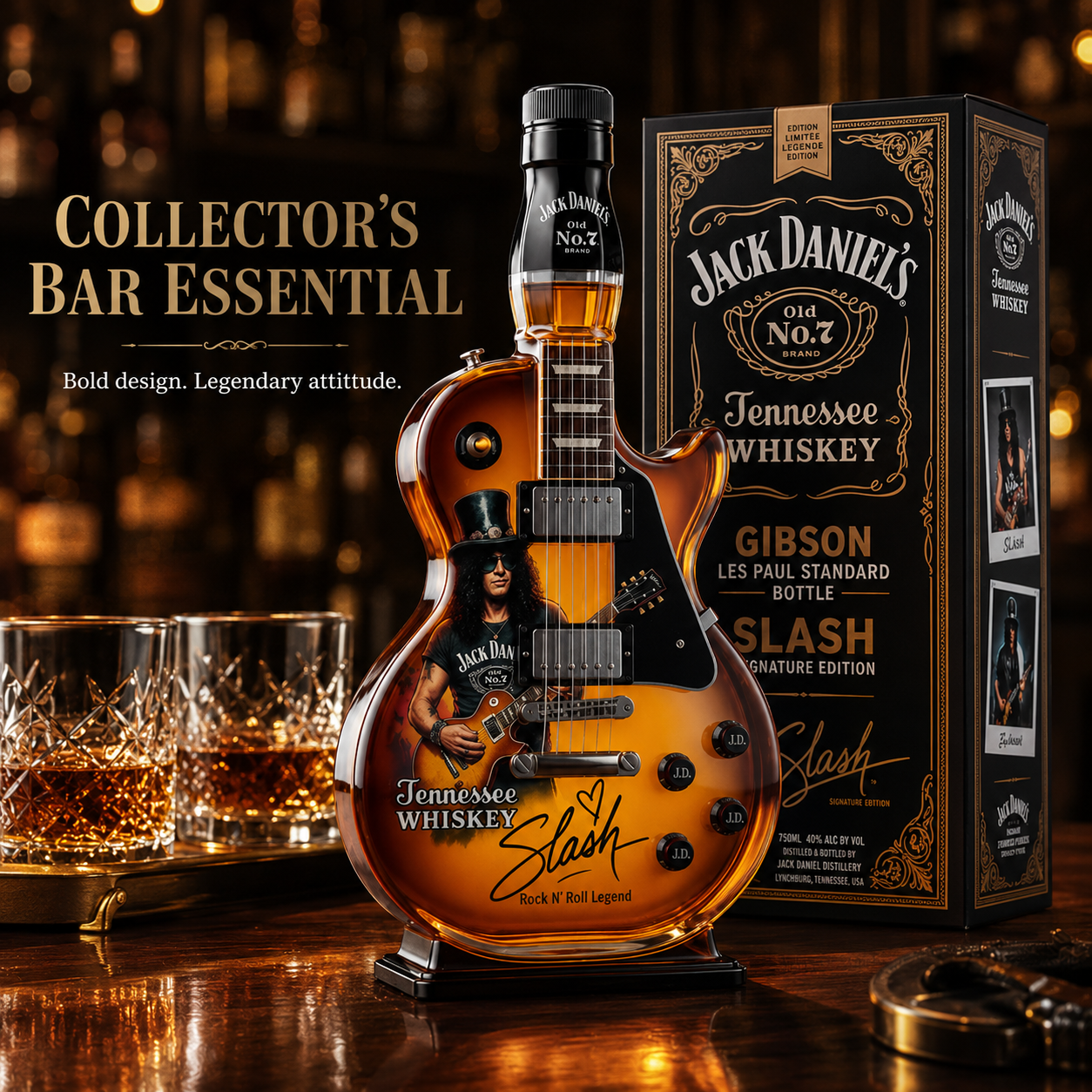 🎸 Electric Guitar Whiskey Bottle – 🥃 Amber Glass Display – Rock-Inspired Home Bar Decor & Gift