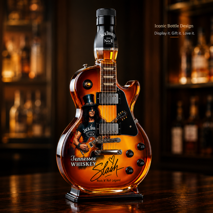 🎸 Electric Guitar Whiskey Bottle – 🥃 Amber Glass Display – Rock-Inspired Home Bar Decor & Gift