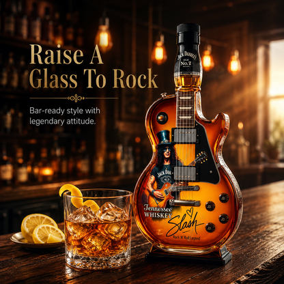 🎸 Electric Guitar Whiskey Bottle – 🥃 Amber Glass Display – Rock-Inspired Home Bar Decor & Gift