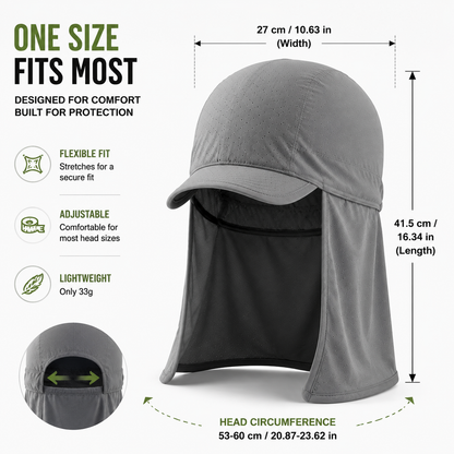 ☀️🔥3-Pack Cooling Skull Cap with Neck Shade – Breathable Sun Protection Work Hat for Outdoor Use