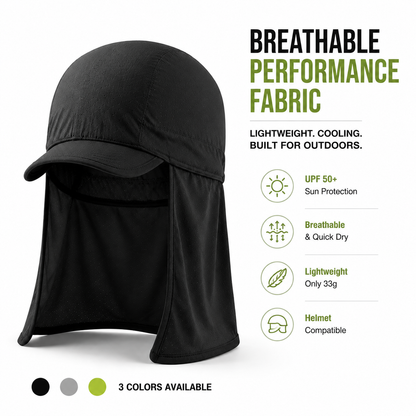 ☀️🔥3-Pack Cooling Skull Cap with Neck Shade – Breathable Sun Protection Work Hat for Outdoor Use