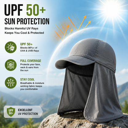 ☀️🔥3-Pack Cooling Skull Cap with Neck Shade – Breathable Sun Protection Work Hat for Outdoor Use