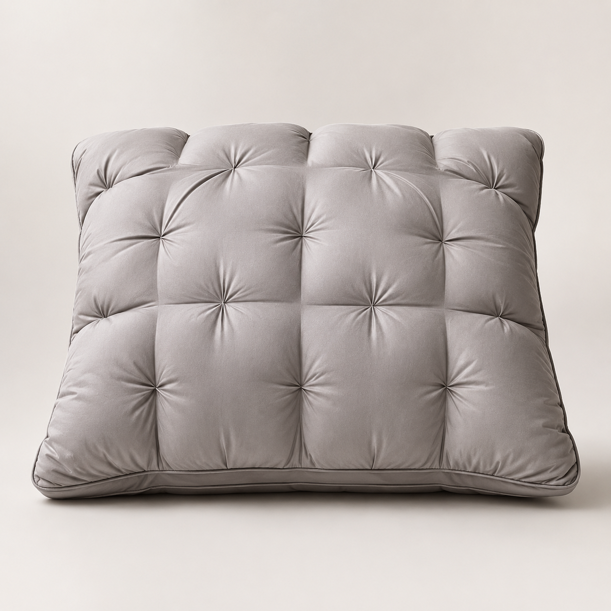 🛏️ Tufted Cooling Pillow – Ice Silk Breathable, Machine Washable