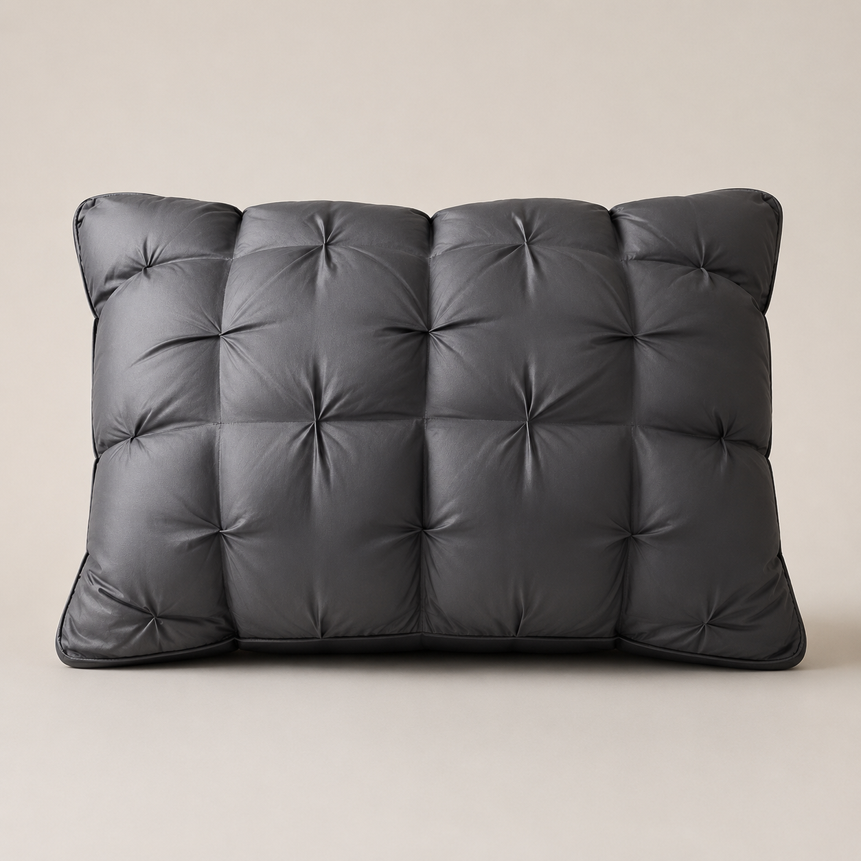 🛏️ Tufted Cooling Pillow – Ice Silk Breathable, Machine Washable