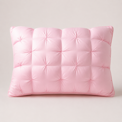 🛏️ Tufted Cooling Pillow – Ice Silk Breathable, Machine Washable