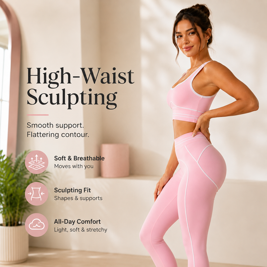 Women's High-Waisted Athletic Yoga Pants Set - Fitness Outfits, Modern Sportswear, Butt-Lifting Tight-Fitting Gym Training, Outdoor Tennis Clothes