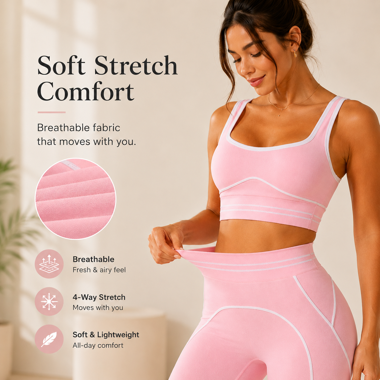 Women's High-Waisted Athletic Yoga Pants Set - Fitness Outfits, Modern Sportswear, Butt-Lifting Tight-Fitting Gym Training, Outdoor Tennis Clothes