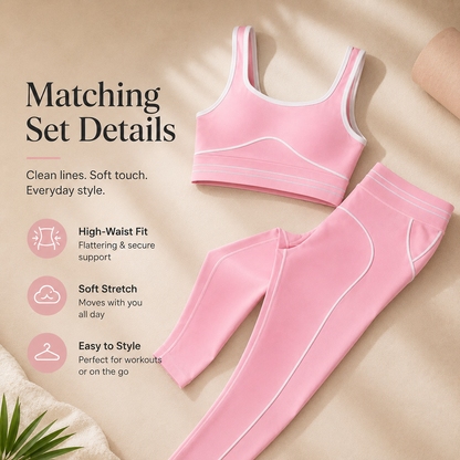 Women's High-Waisted Athletic Yoga Pants Set - Fitness Outfits, Modern Sportswear, Butt-Lifting Tight-Fitting Gym Training, Outdoor Tennis Clothes